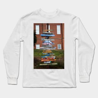 Wooden Directional Signs Long Sleeve T-Shirt